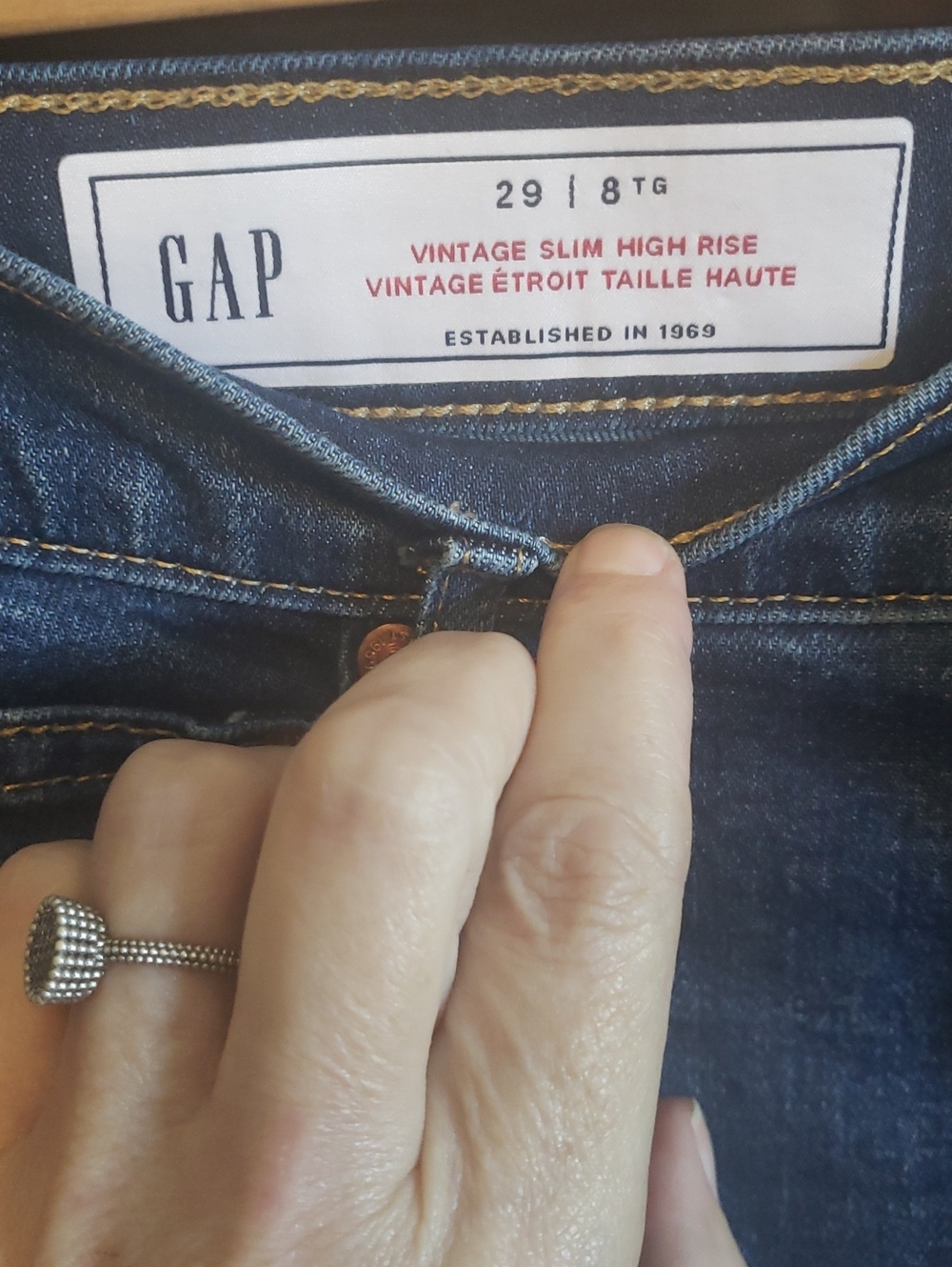 GAP Dark Blue Denim High Rise Jeans